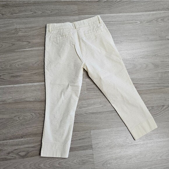 DALIA Yellow White Seersucker Capri Retro Pinup Sunny Fun Happy Bright Size 8 - Picture 8 of 12